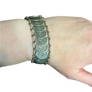 Silver Toned Medallion Bracelet
